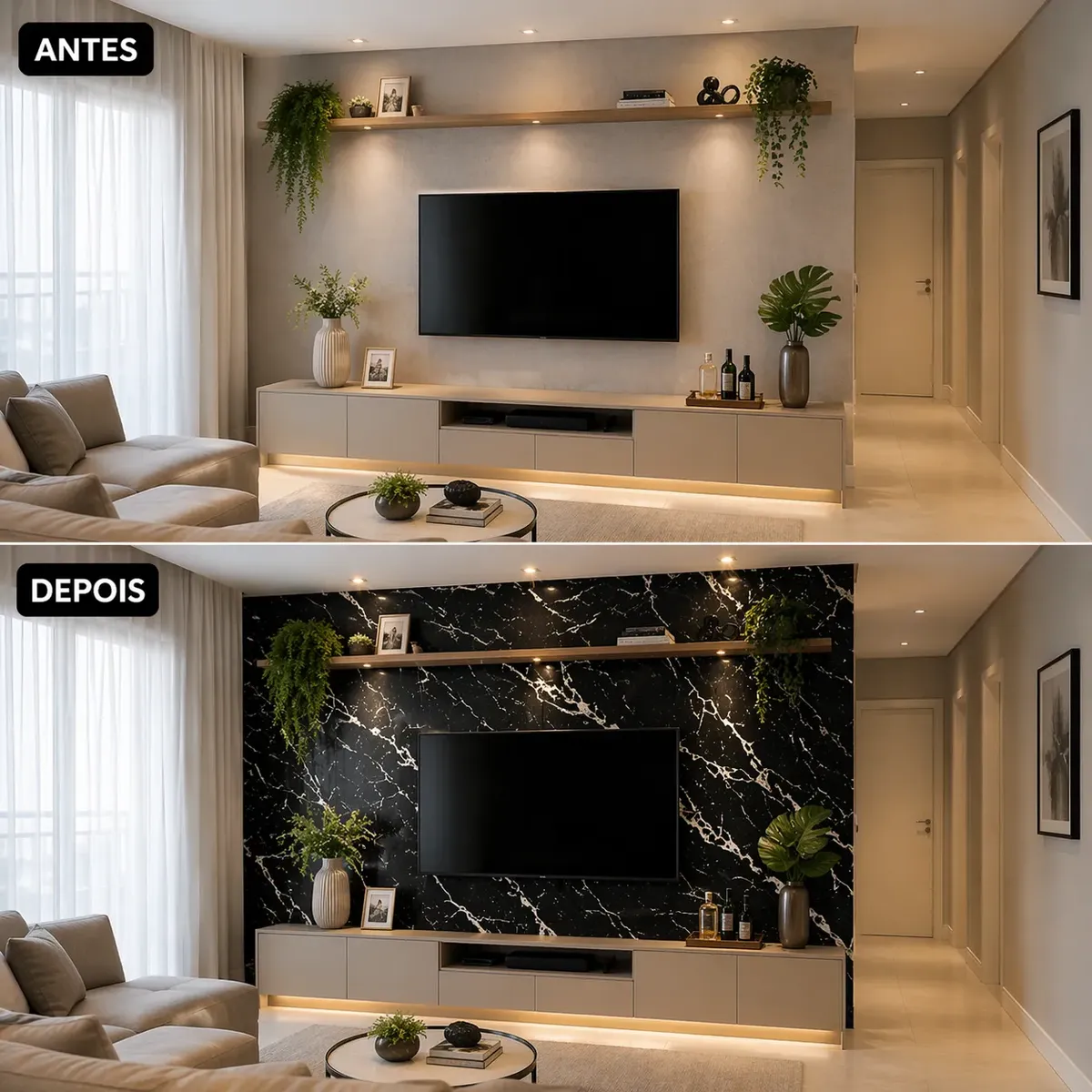 Antes e depois sala